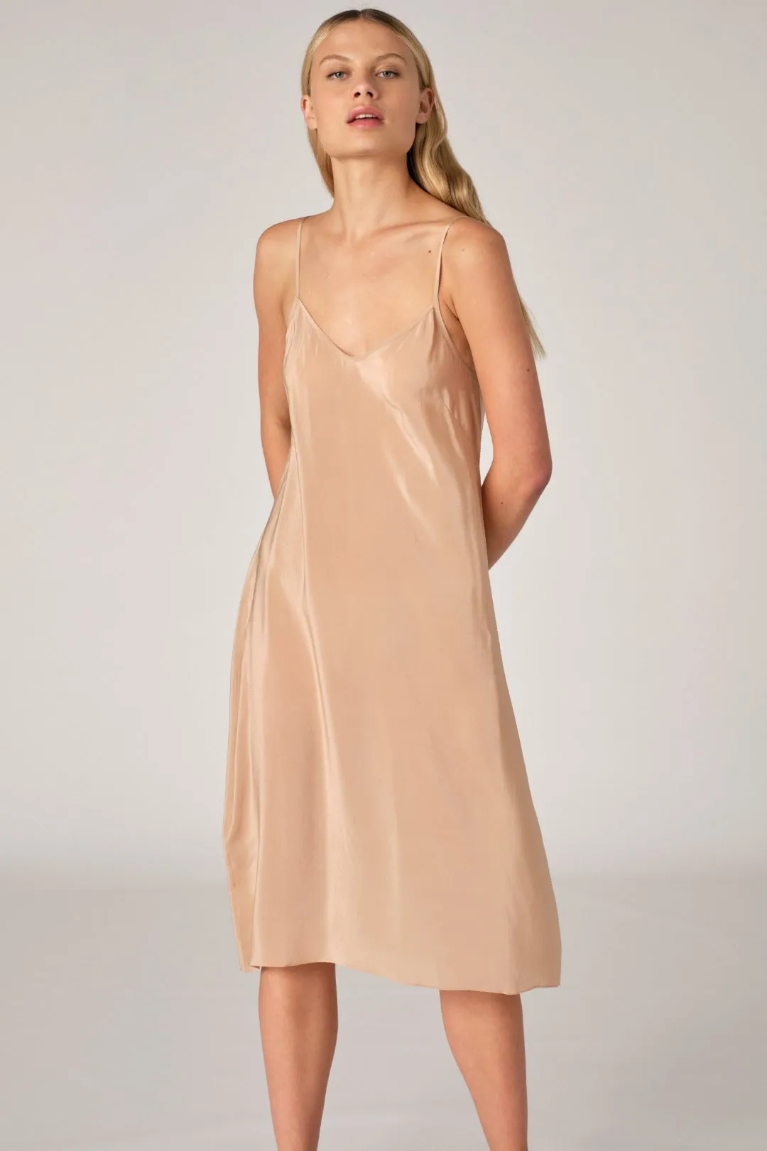 Silk Crepe Slip - Nude