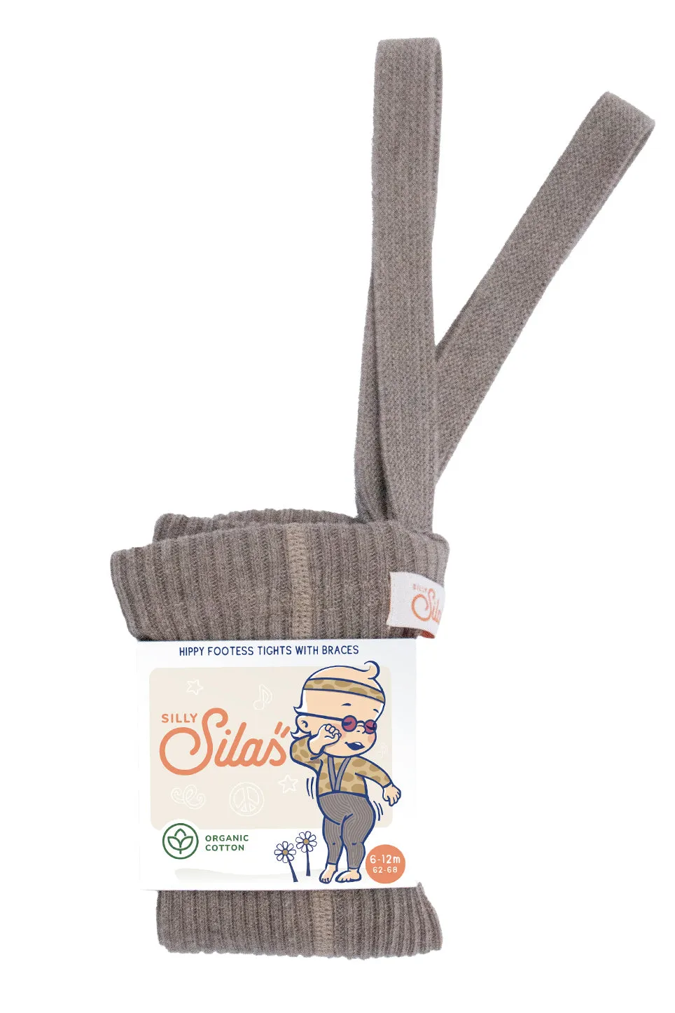 Silly Silas Hippy Footless Tights with Braces - Cocoa Blend