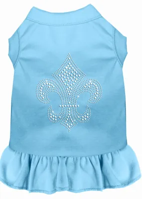 Silver Fleur De Lis Rhinestone Dress Baby Blue 4x (22)