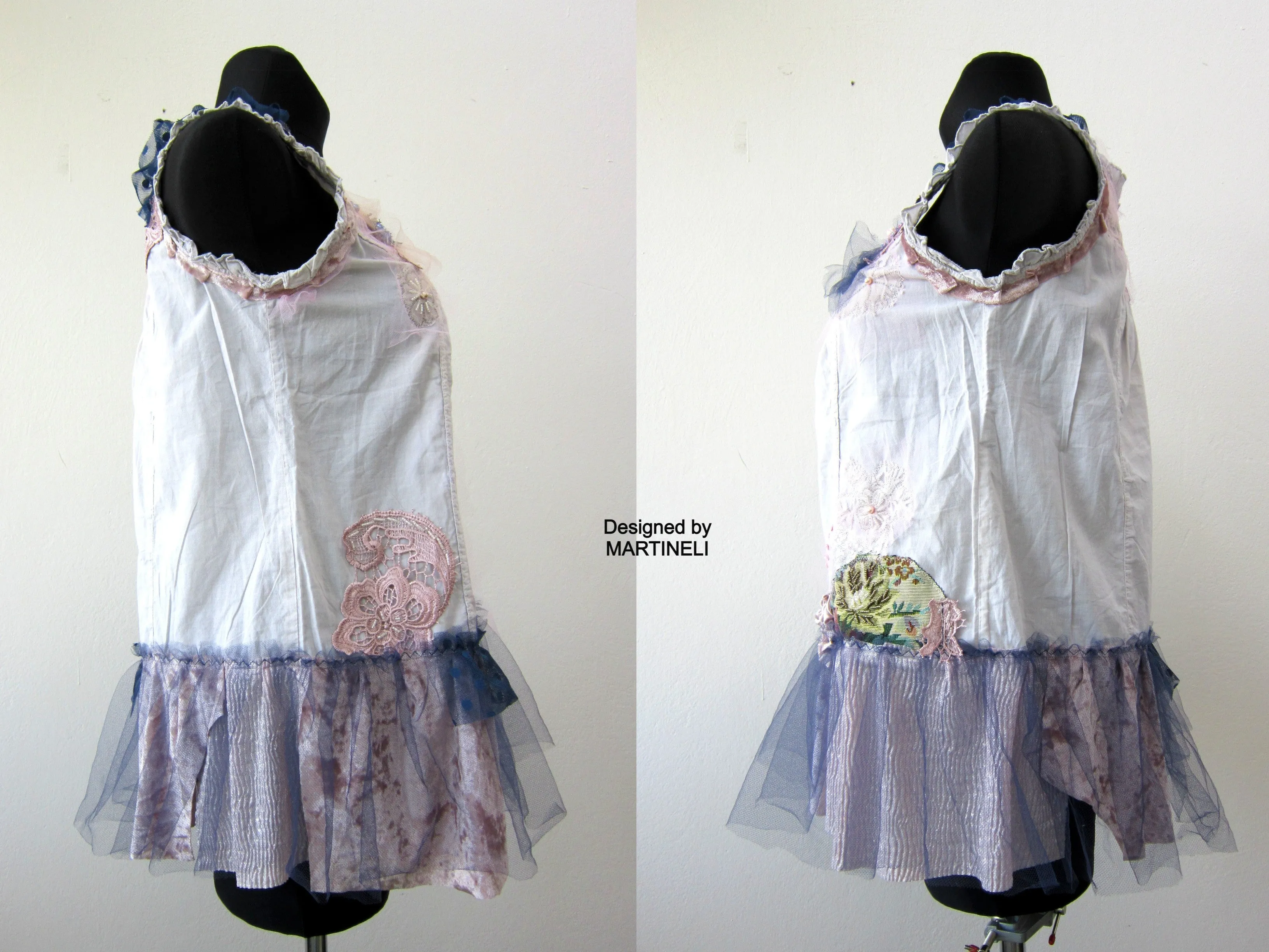 Sleeveless Summer Top,M Boho Chic Shirt Dress