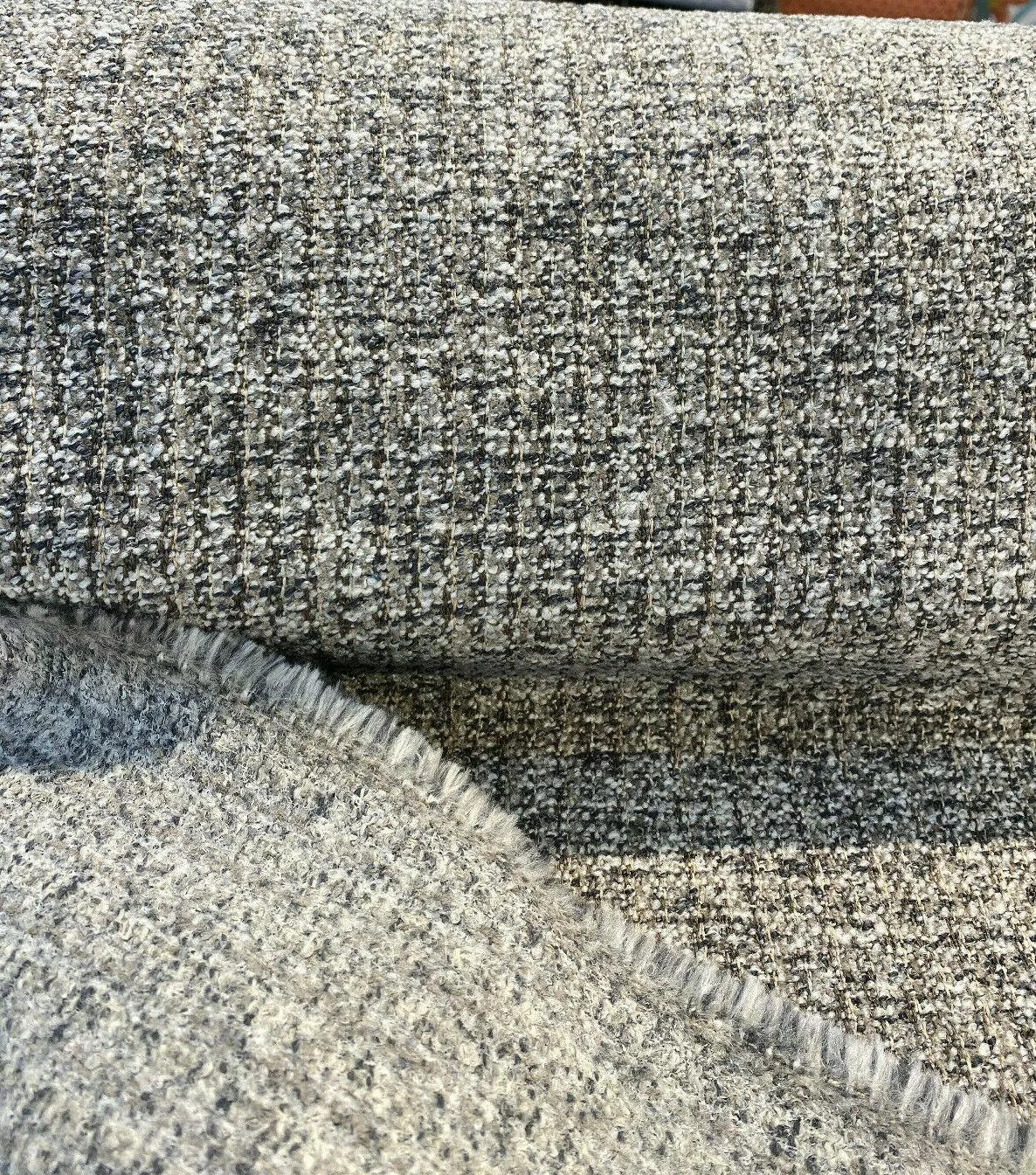 Splendor Pewter Tweed Lee Jofa Chenille Upholstery Fabric by the yard