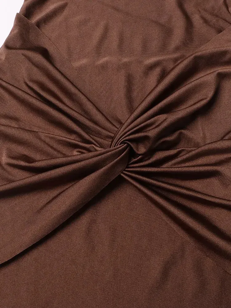 Stephanie Turtleneck Wrap Belt Maxi Dress