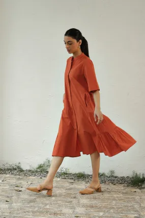 Sunset Side Gathered Dress