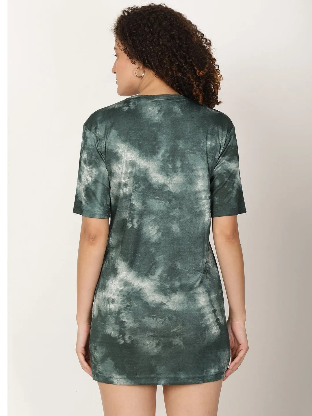 Tie-Dye Print Knitted T-shirt Dress