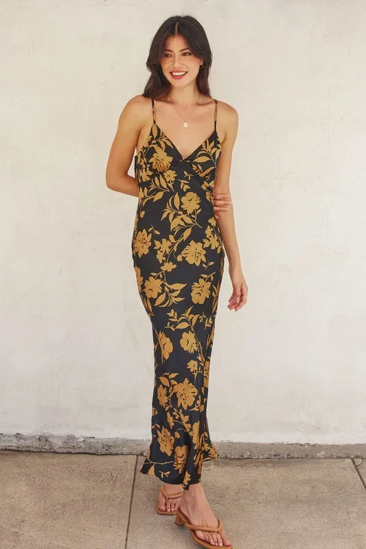 Undeniable Open Back Satin Dress