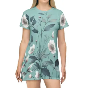 Vibrant Pastel Paradise Print Shirt Dress