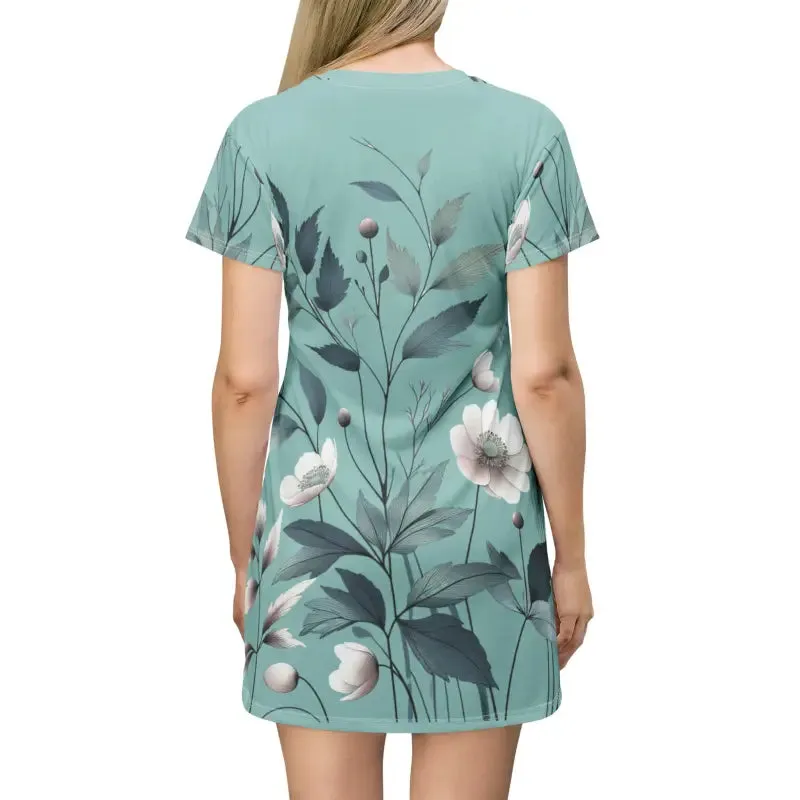 Vibrant Pastel Paradise Print Shirt Dress