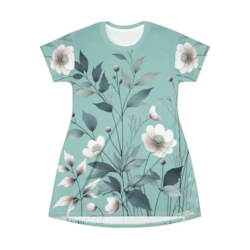 Vibrant Pastel Paradise Print Shirt Dress