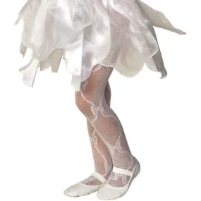 White Mesh Bow Tights