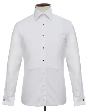 White Tuxedo Dinner Shirt with Black Stud Front