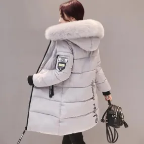 women winter jacket plus size 2017 army green womens jacket thick Fur Hooded long Down Cotton Padded Female Coat Parka QH0391