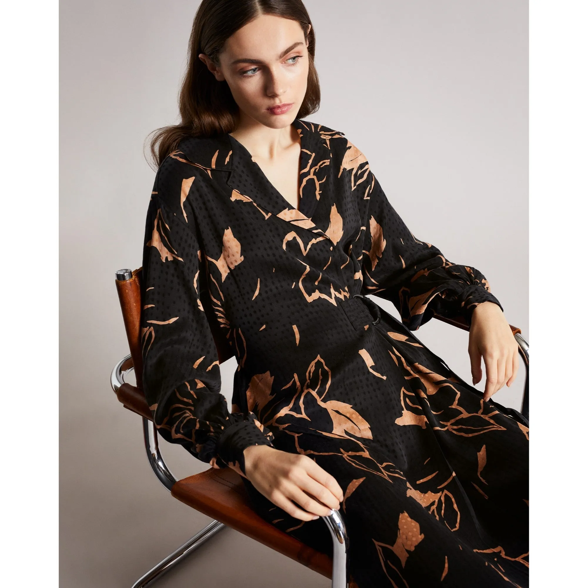 Women Wmd-Diaanna-Integral Wrap Dress With Belt Detail - Camel