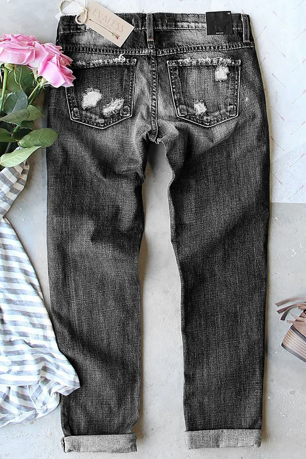 Women's Glitter Ombre Pink Leopard Jeans Ripped Jeans Distressed Boyfriend Graphic Patch Jeans