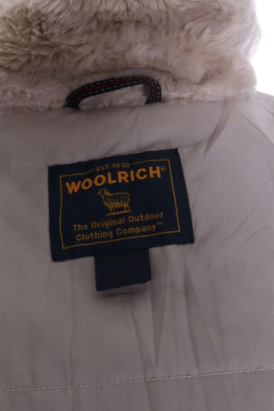 Women's WOOLRICH Charcoal Black Faux Fur Padded Boulder Jacket Coat Size L