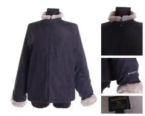 Women's WOOLRICH Charcoal Black Faux Fur Padded Boulder Jacket Coat Size L