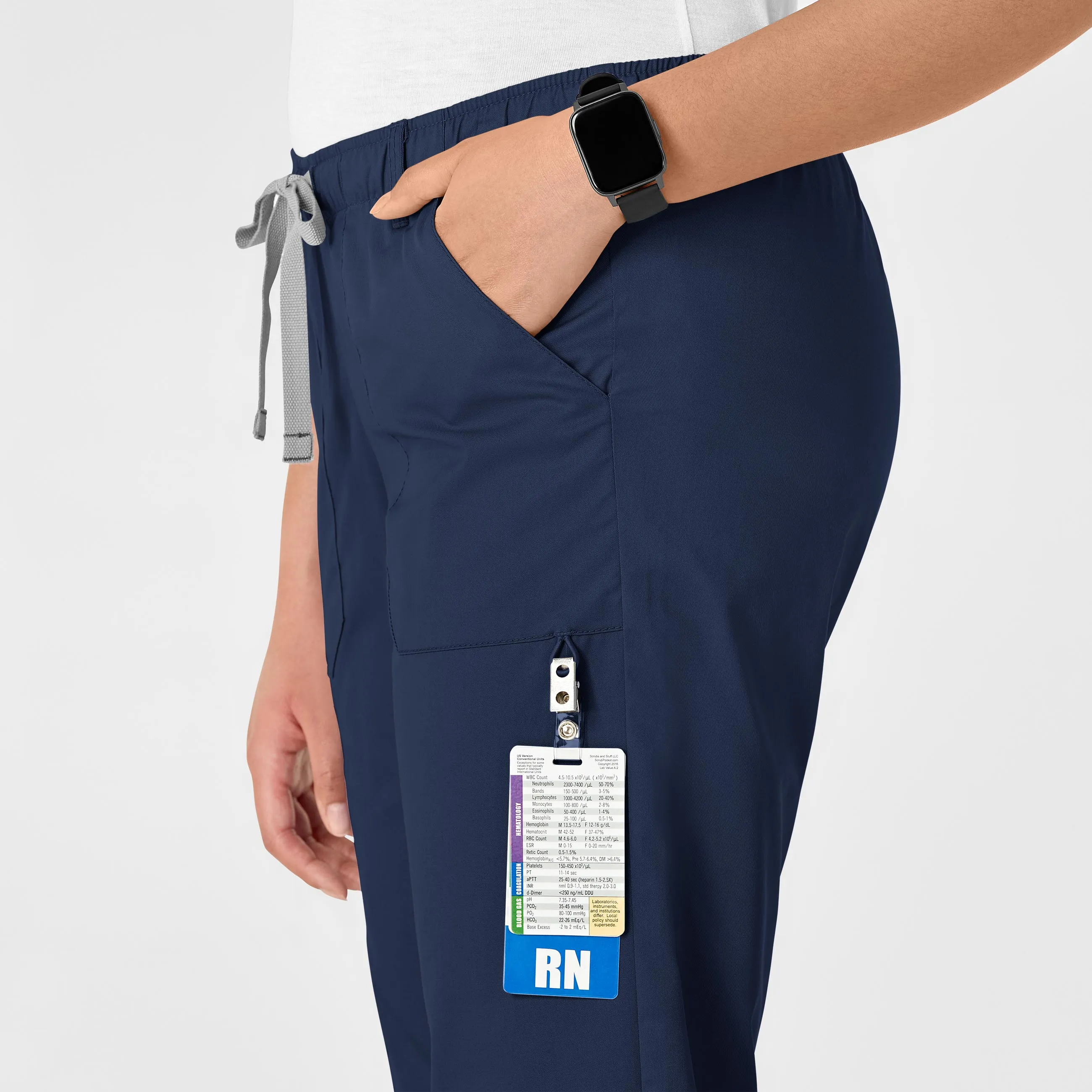 WonderWORK Women's Straight Leg Cargo Scrub Pant - Navy