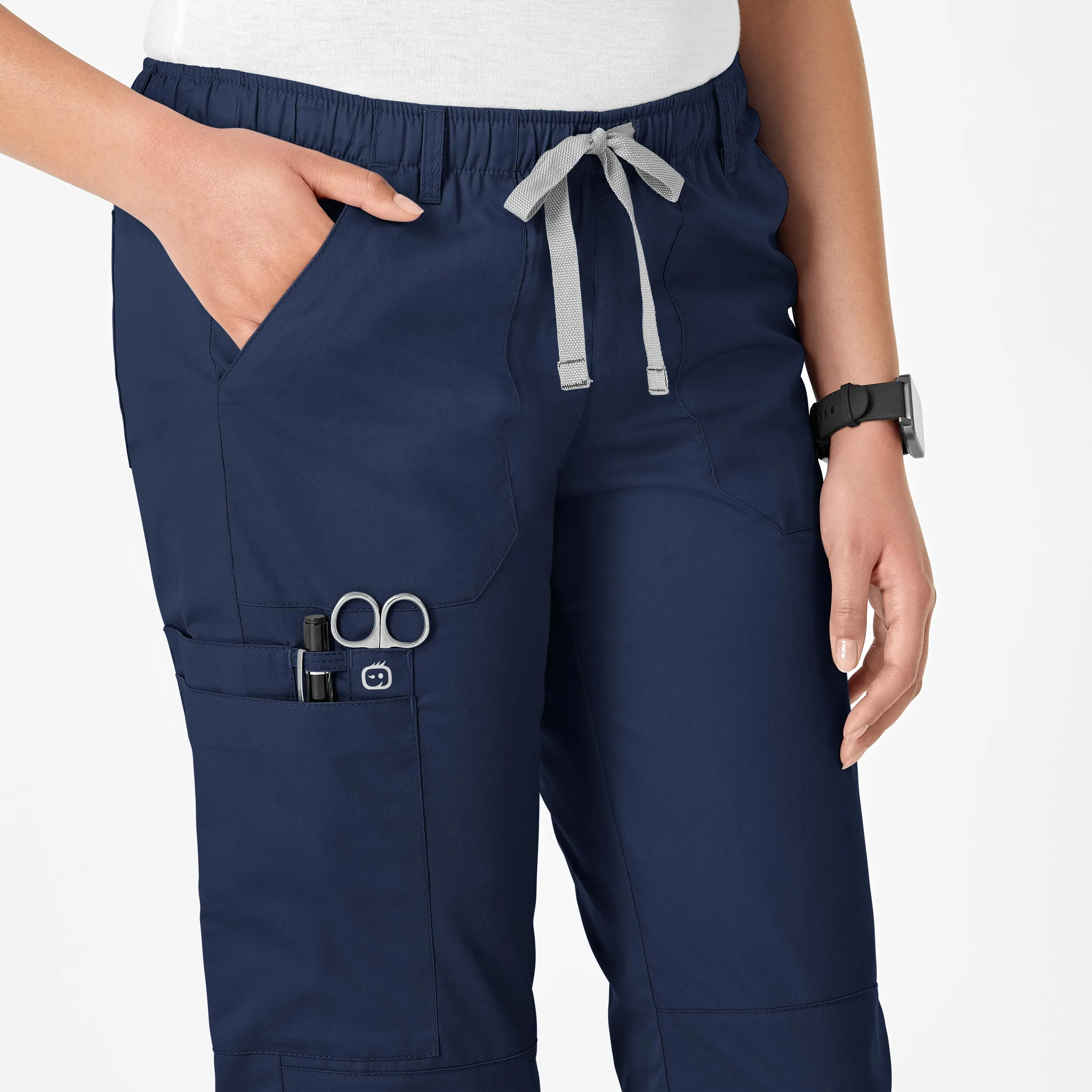 WonderWORK Women's Straight Leg Cargo Scrub Pant - Navy